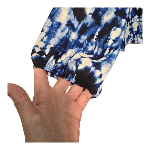 Sami & Jo Plus Size Womens Top 2X Tie Front Balloon Sleeve Artsy Colorful Career - Picture 8 of 11